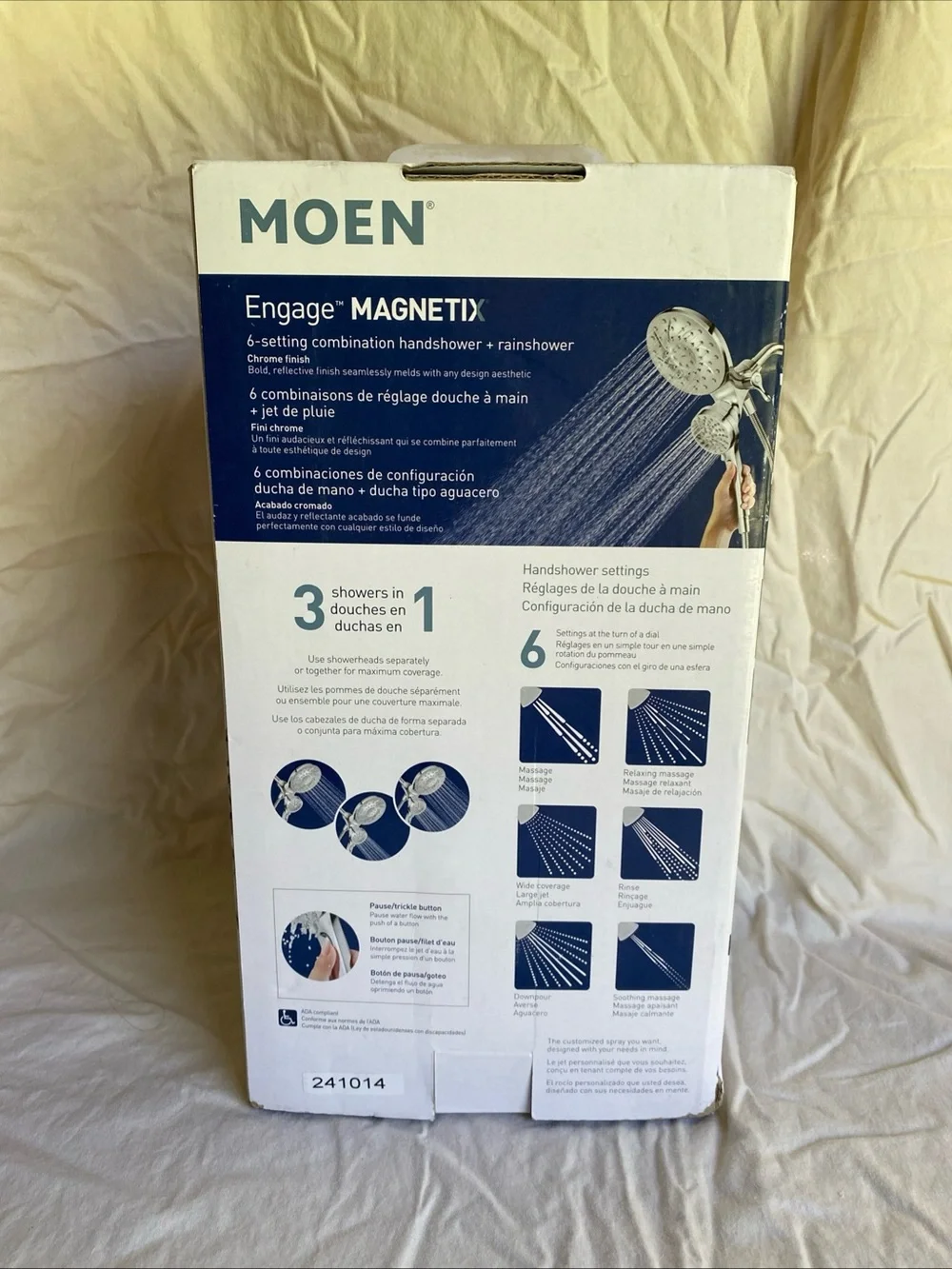 NIB Moen 26009 Magnetix Engage Six-Function Dual Hand & Rain Shower Chrome